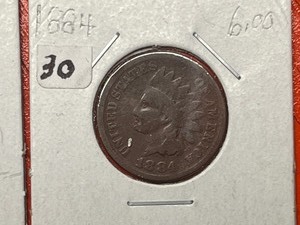 (1) 1882 & (1) 1884 Indian Head Cen...