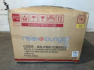 Relax A Lounger Preston 38 in. Width Big and Tall Beige Microfiber 1 Position Recliner