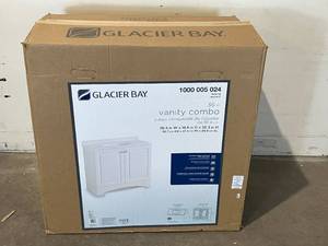 Glacier Bay 36.5 in. W x 18.68 in. D x 35.36 in. H Bath Vanity in White with Cultured Marble Vanity Top in White (Cabinet Only - Does Not Include the Basin)