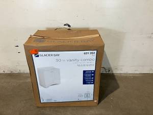 Glacier Bay 30.5 in. W x 18.69 in. D x 35.86 in. H Bath Vanity in White with Cultured Marble Vanity Top in White with White Basin