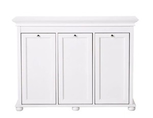 Home Decorators Collection Hampton Harbor 37 in. Triple Tilt-Out Hamper in White
