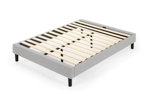 Zinus Curtis Light Grey Full Upholstered Platform Bed Frame