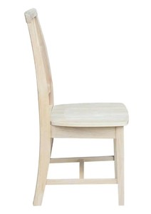 International Concepts Box of Two Unfinished Wood Mission Dining Chairs H 39 in, W 17.5 in, D 16 in
