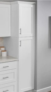 Hampton Bay Avondale Shaker Alpine White Quick Assemble Plywood 96 in Pantry Kitchen Cabinet (18 in W x 96 in H x 24 in D)