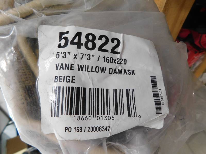 lot 167 image: New - Well Woven Barclay Vane Willow Damask Beige 5 ft. x 7 ft. Transitional Area Rug