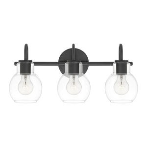 lot 51 image: Quoizel Melbourne 20-in 3-Light Black Transitional Vanity Light