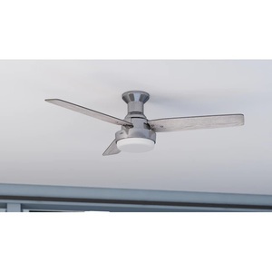 lot 62 image: Harbor Breeze Mac II 52-in Brushed Nickel Color-changing Indoor Flush Mount Ceiling Fan