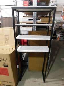 lot 6 image: Style Selections 27-in W x 64-in H x 13-in D Matte Black Over-the-Toilet Storage