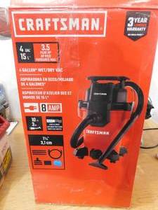 lot 12 image: CRAFTSMAN 4-Gallons 3.5-HP Corded WetDry Shop Vacuum with Accessories Included