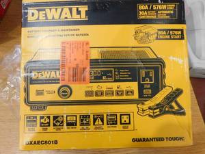 lot 80 image: DEWALT 30 Amp Automotive Portable Car Battery Charger with 80 Amp Engine Start and Alternator Check