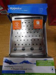 lot 48 image: Oxygenics Curve Brushed Nickel Rain Fixed Shower Head 1.8-GPM