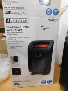 lot 71 image: Utilitech 1500-Watt Uv and Infrared Cabinet Indoor Electric Space Heater with Thermostat