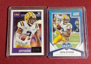 lot 3 image: (2) 2020 Score Justin Jefferson Rookie Cards