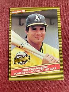 lot 11 image: 1986 Donruss Jose Canseco Rookie Card