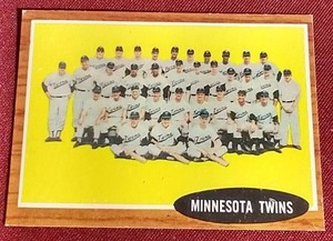 lot 14 image: 1962 Topps Minnesota Twins Team Card