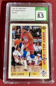 lot 17 image: Graded & Slabbed 1991-92 Magic Johnson - NMMint 8.5