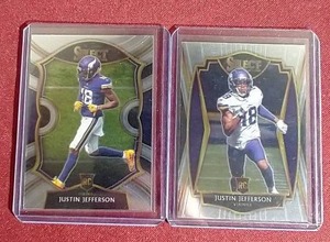 lot 24 image: (2) 2020 Select Justin Jefferson Rookie Cards - Concourse & Premier