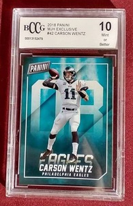 lot 34 image: 2018 Panini Carson Wentz Card - BCCG 10