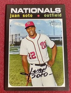 lot 58 image: 2020 Topps Heritage Mini Juan Soto - #d100