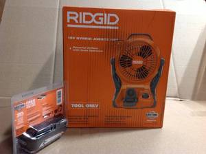 Ridgid Hybrid Jobsite Fan and 18V Battery review pictures