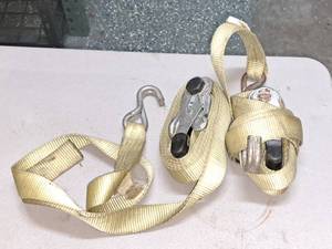 Lot of (2) 5000-lbs Ratchet Tow Straps