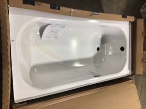 lot 9 image: Bootz Industries Maui NexTile 30 in. x 60 in. x 76.5 in. Standard Fit Alcove Bath and Shower Kit with Left-Hand Drain in White, Customer return, Review all pictures