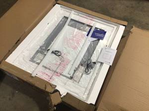 lot 11 image: KINWELL 40 in. W x 32 in. H Frameless Rectangular LED Light Bathroom Vanity Mirror, Open Box, Review all pictures