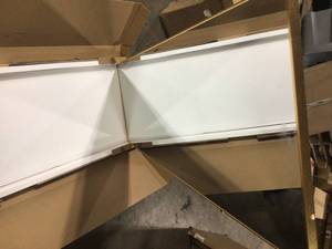 lot 14 image: NEUTYPE 64.17 in. X 21.26 in. Modern Rectangle Oversized Gold Metal Framed Full Length Standing Mirror, Open Box, Review all pictures