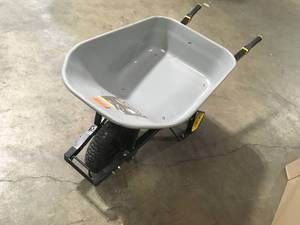 lot 25 image: Gorilla 6 cu. ft. PRO Steel Wheelbarrow, Open Box, Review all pictures
