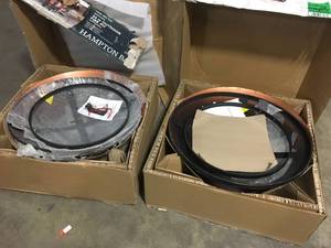 lot 29 image: Hampton Bay 34 in. Whitlock Cast Iron Fire Pit, Lot of 2, Review all pictures