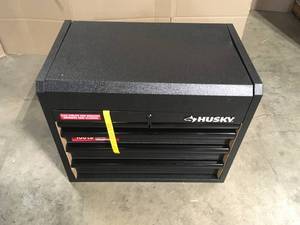 Husky 26 in. W x 15.9 in D Standard Duty 5-Drawer Top Tool Chest in Textured Black, Has Damage, Review all pictures