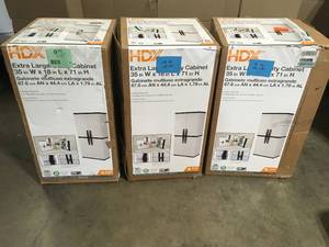Mix Lot of assorted HDX Storage Cabinets, White, Review all pictures