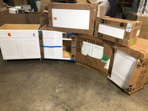 lot 2 image: Mix Lot of White Cabinets, Storage, Various Models and Sizes, Review all pictures