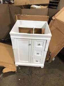 lot 4 image: Home Decorators Collection Naples 24 in. W x 21.63 in. D Bath Vanity Cabinet Only in White, Open Box, Customer return, Review all pictures