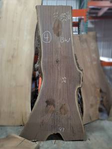 lot 4 image: BLACK WALNUT Live Edge Slab - Thickness 2-14 x 86 x 43 Max Width - Kiln Dried and Surfaced