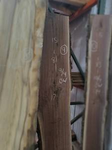 lot 9 image: BLACK WALNUT Live Edge Slab - Thickness 2-14 x 81 x 17 Max Width - Kiln Dried and Surfaced