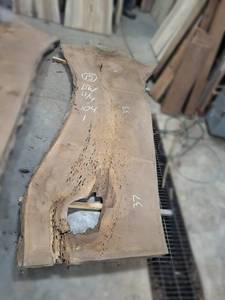 lot 15 image: BLACK WALNUT Live Edge Slab - Thickness 2-34 x 104 x 41 Max Width - Kiln Dried