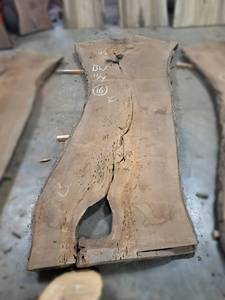 lot 16 image: BLACK WALNUT Live Edge Slab - Thickness 2-34 x 108 x 43 Max Width - Kiln Dried