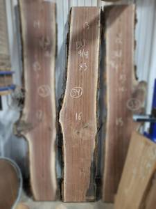 lot 34 image: BLACK WALNUT Live Edge Slab - Thickness 2-14 x 83 x 16 Max Width - Kiln Dried and Surfaced