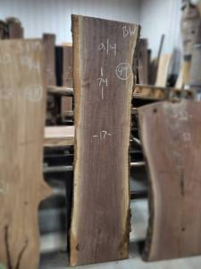 lot 49 image: BLACK WALNUT Live Edge Slab - Thickness 2-14 x 74 x 17 Max Width - Kiln Dried and Surfaced