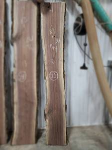 BLACK WALNUT Live Edge Slab - Thickness 2-34 x 83 x 14 Max Width - Kiln Dried and Surfaced