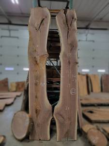 Book Match BLACK WALNUT Live Edge Slabs - Thickness 2-14 x 123 x 42 Width Max Combined - Kiln Dried and Surfaced