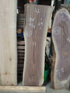 BLACK WALNUT Live Edge Slab - Thickness 2-14 x 69 x 22 Max Width - Kiln Dried and Surfaced