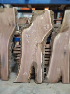 BLACK WALNUT Live Edge Slab - Thickness 2-14 x 76 x 32 Max Width - Kiln Dried and Surfaced