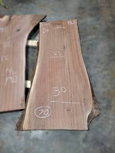 BLACK WALNUT Live Edge Slab - Thickness 2-14 x 56 x 30 Max Width - Kiln Dried and Surfaced