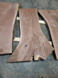 BLACK WALNUT Live Edge Slab - Thickness 2-14 x 55 x 36 Max Width - Kiln Dried and Surfaced