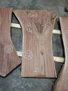 BLACK WALNUT Live Edge Slab - Thickness 2-14 x 55 x 40 Max Width - Kiln Dried and Surfaced