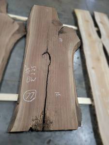 BLACK WALNUT Live Edge Slab - Thickness 2-14 x 101 x 40 Max Width - Kiln Dried and Surfaced