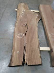 BLACK WALNUT Live Edge Slab - Thickness 2-12 x 101 x 30 Max Width - Kiln Dried and Surfaced