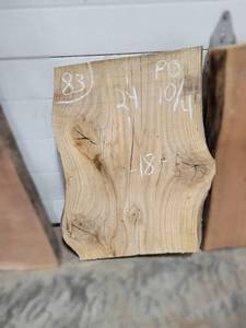 PIN OAK Live Edge Slab - Thickness 2-12 x 24 x 18 Max Width - Kiln Dried and Surfaced